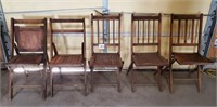 Vintage wooden folding chairs