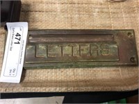 Early Brass Letter Slot