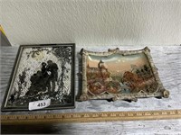 Austria wall hanging & black/silver framed picture