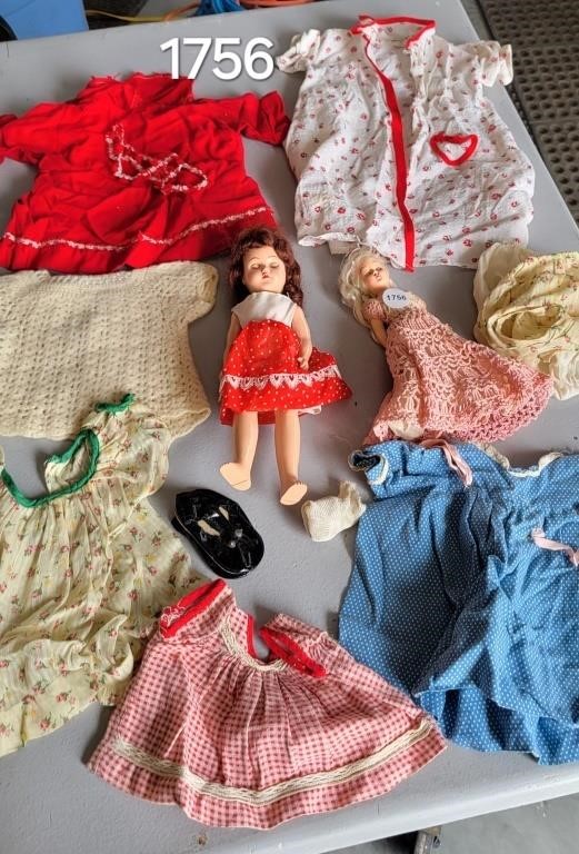 Vintage antique dolls and clothes