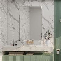 Richtop Beveled Bathroom Mirror, Frameless