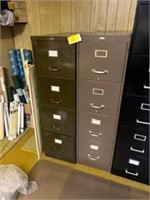 (2) Brown Filing Cabinets