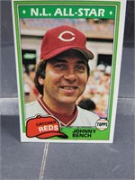 1981 Topps Johnny Bench Card