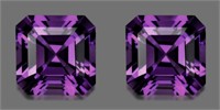 Natural Asscher Amethyst Pair 10.00 MM - FL/VVS