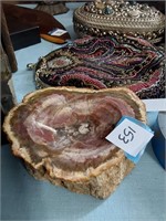 Petrified Wood Bowl w/Bark Edge