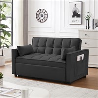Modern Velvet Loveseat Futon Sofa Couch Black