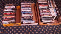 Three boxes of DVD movies