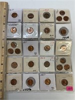 Sheet of BU Wheat/Memorial Lincoln Cents