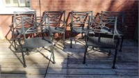 6 HAUSER OUTDOOR ARM CHAIRS