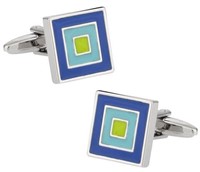 Stylish Blue Aqua Square Cufflinks