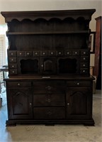 ANTIQUE MAHOGANY CHINA CABINET AND HUTCH - RESERVE