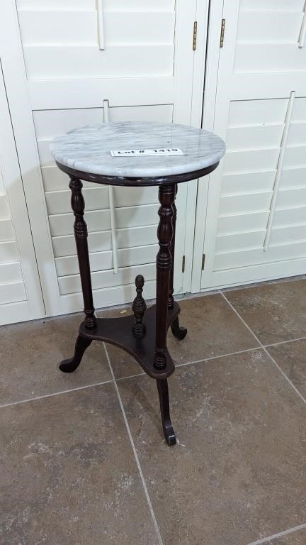 MARBLE TOPPED VINTAGE OCCASIONAL TABLE