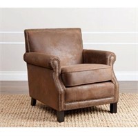 Abbyson Fabric Club Chair Antique Brown