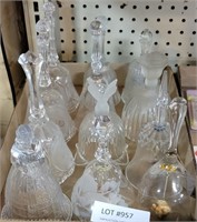 12 FROSTED & CLEAR GLASS BELLS