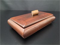 Walnut Wood Trinket Box vtg