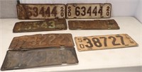 SD LICENSE PLATES 1916, 17, 18, 19 & MATCHING