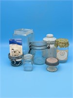 Lot Of Vintage Storage Glass Jars And Buttons
