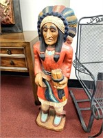 Wood Cigar Store Indian Carved 39 1/2"