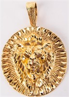 Jewelry 14kt Yellow Gold Lion Medallion Pendant