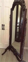 Large Victorian Mahogany Standing Mirror