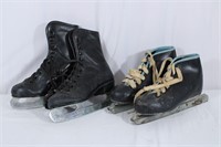 2 Pairs Vintage Children's Ice Skates