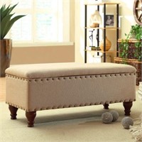 Oversized Storage Bench with Nailhead Trim