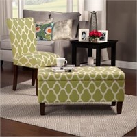 Decorative Storage Bench – Geo Green