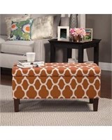 Geo Rust Large Decorative Storage Ottoman