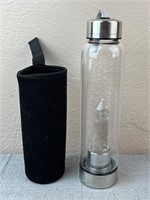 Clear Crystal Water Bottle with Cover