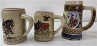 3 Budweiser Beer Steins incl Champion