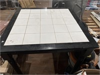 Blackwood and white tile Square kitchen table