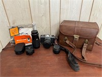 Pentax K1000 35MM Film SLR Camera W/ Lens & More