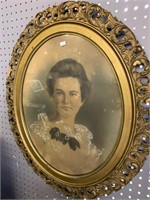 ANTIQUE -PORTRAIT OF A  LADY  26" X 22"