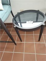 SMALL ROUND TEMPERED GLASS SIDE PATIO TABLE