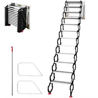 VEVOR Pull Down Attic Ladder - 12 Steps, Black Fol