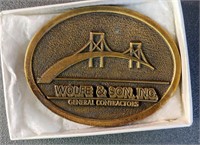 WOLFE & SON CONTRACTOR BELT BUCKLE - ADVERTISING