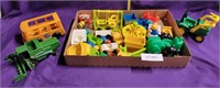 FLAT BOX OF MOSTLY PLASTIC TOYS