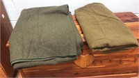 (2) Vintage US Military wool blankets.