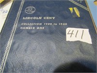 LINCOLN CENT BOOK #1 1909- 1940 W/ 37 COINS