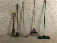 Shovel, 3 Racks & 1 Push Broom