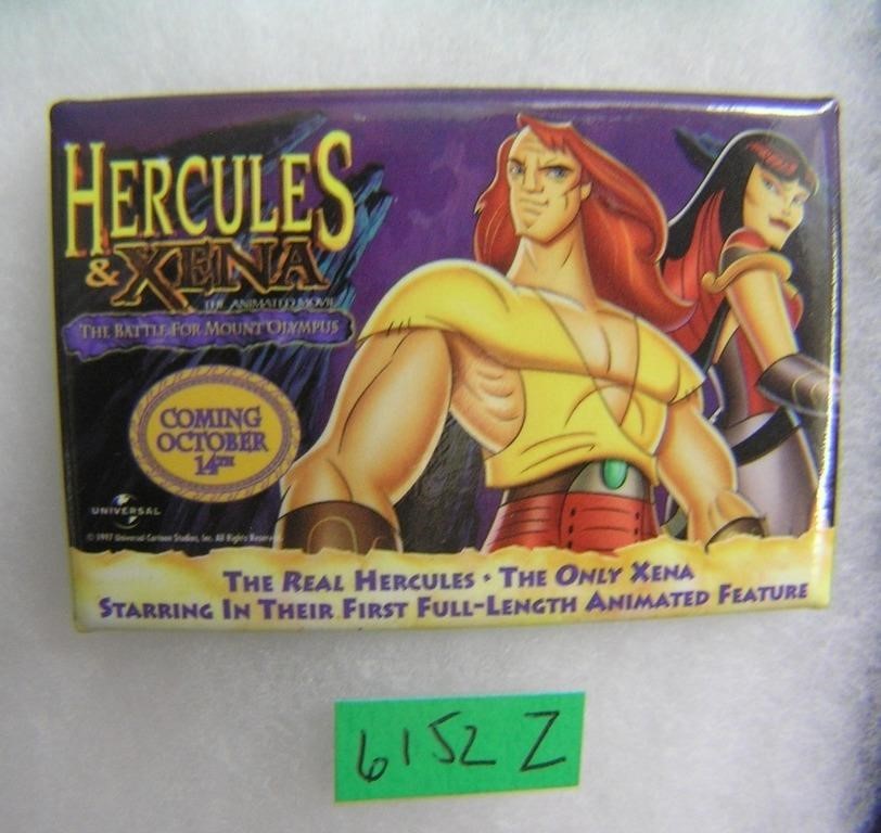 Hercules and Xena character badge