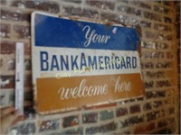 Vintage Metal BANKAMERICARD Sign