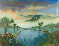 Yuval Wolfson 'Sunset' Acrylic on Canvas Painting