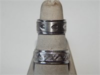 Sterling Silver Bands Rings 6.35g