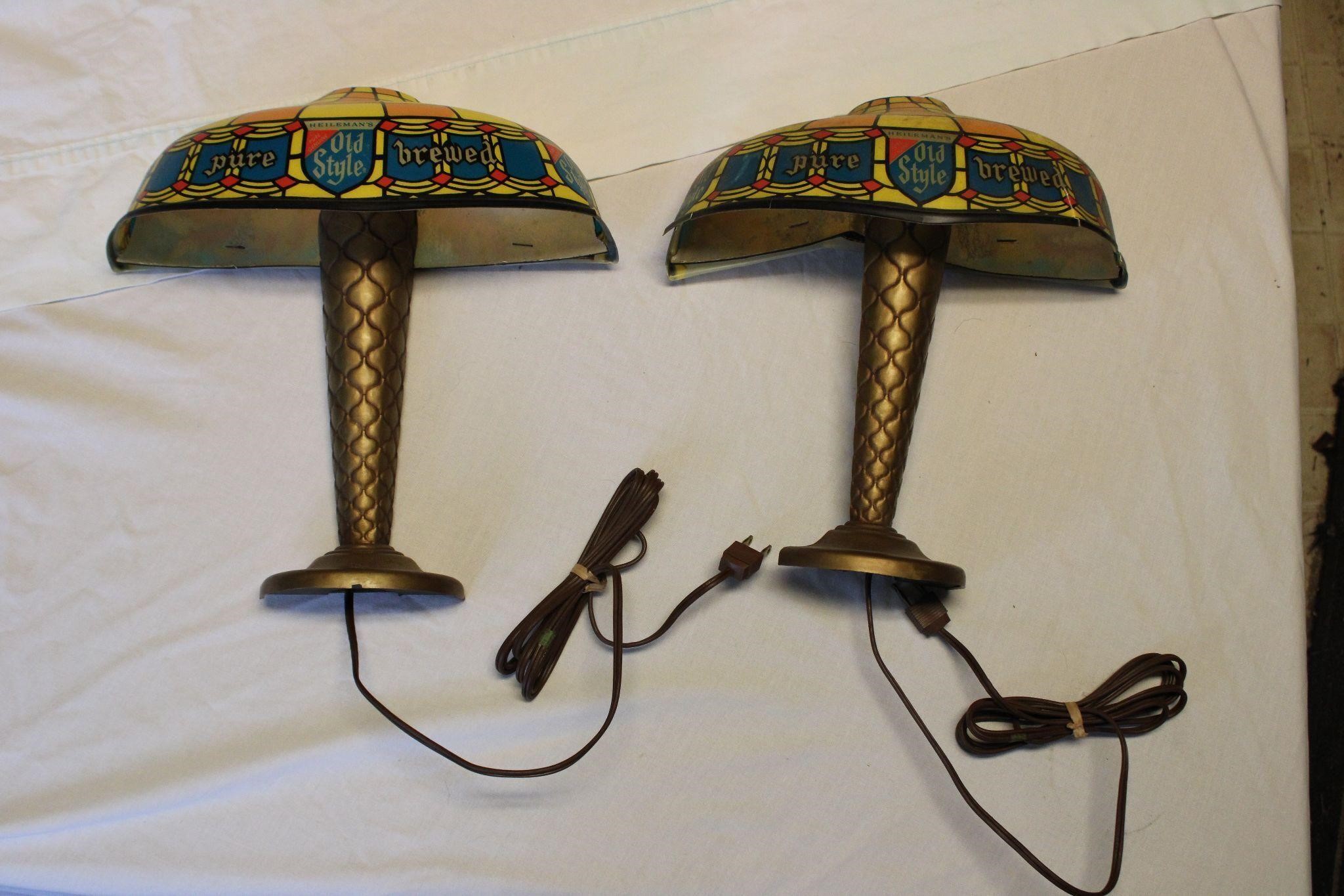 Pair of Heileman's Old Style Beer Wall Sconces