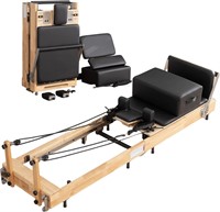 Foldable Pilates Reformer: Rubber Wood Pilates Bed