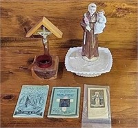 Vintage Religious - Cross Votive, Prayer Books &