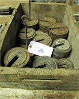 Box of Vintage Scale Weights