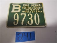 PA 1941 Resident Hunter B 9730