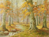 E.L. Winslow 1935 Oil on Canvas Woodland